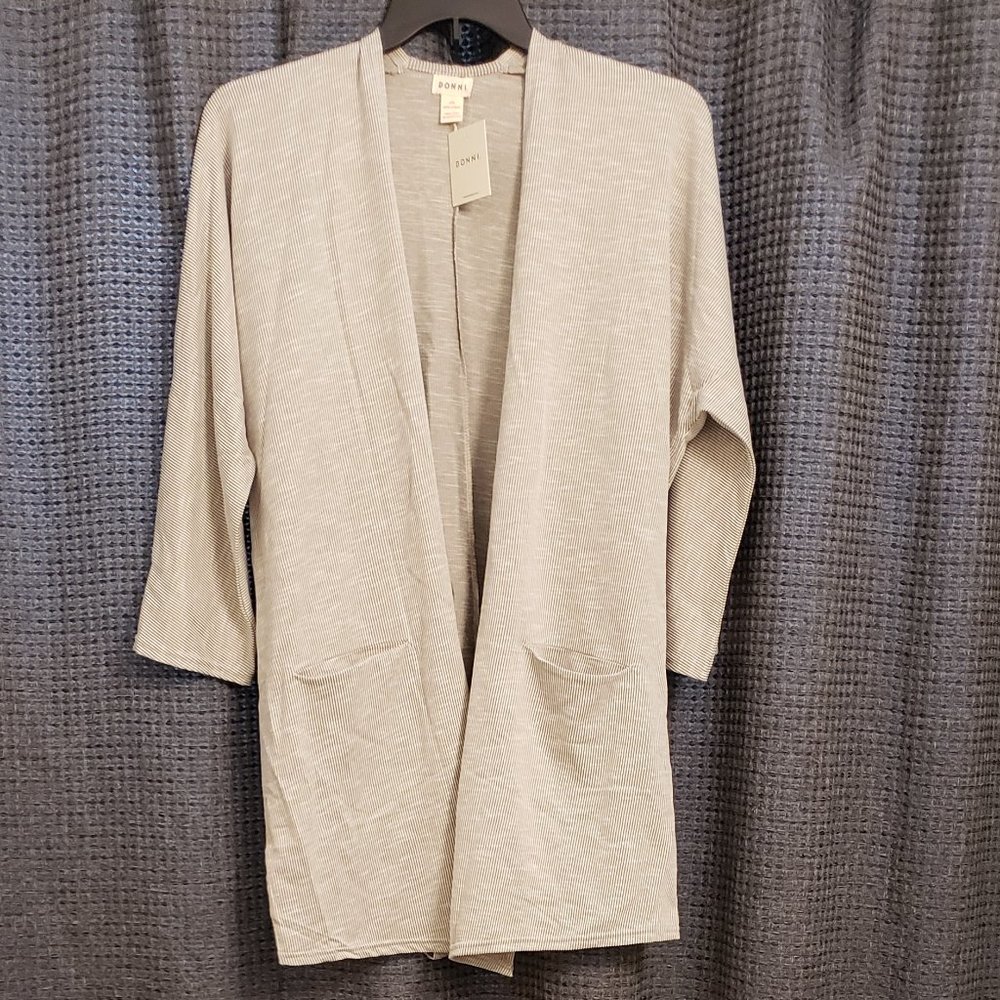 New Donni Rib Sweater Coat/Cardigan w/Pockets-OSFA - Picture 2 of 5